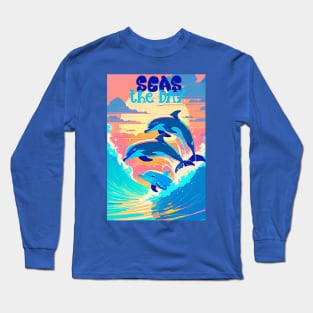 Seas The Day Dolphins Long Sleeve T-Shirt